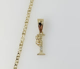Plated Dainty Letter "I" 2.5mm Star Chain Necklace
