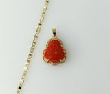 Gold plated Buddha pendant on a 3mm flat anchor chain necklace.
Gold plated mariner anchor chain with dainty Buddha pend