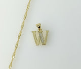 Plated Dainty Letter "W" 14K Twist Chain Necklace