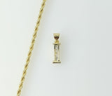 Plated Dainty Letter "I" 2mm Rope/Braided Chain Necklace