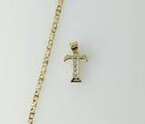 Delicate 2.5mm plated star chain necklace with a small letter "T" charm.