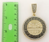 Large gold plated pendant features The Last Supper scene.
Large gold plated pendant of The Last Supper depiction.
Gold p