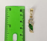 Plated Dainty Letter "M" Multicolor Saint Jude Double Pendants 14K Twist Chain Necklace
