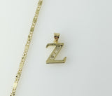 Plated Dainty Letter "Z" 2mm Star Solid Chain Necklace