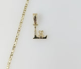 Plated Dainty Letter "L" 2.5mm Star Chain Necklace