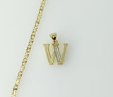 Plated Dainty Letter "W" 2.5mm Star Chain Necklace
