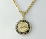 Gold plated large rope braided chain necklace featuring The Last Supper design.

Gold plated braided rope chain necklace