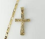 Plated Cross 5mm Figaro Chain Necklace