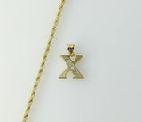Plated Dainty Letter "X" 2mm Rope/Braided Chain Necklace