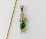 Plated Dainty Multicolor Saint Jude 2mm Rope/Braided Chain Necklace