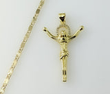 Small Cross Jesus Crucifix Plated 2mm Star Solid Chain Devotion Necklace
