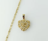 Plated Dainty Heart "My 15" Quince 3mm Star Chain Necklace