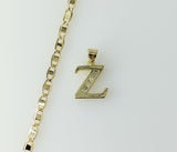 Plated Dainty Letter "Z" 3mm Flat Mariner Anchor Chain Necklace