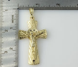 Plated Cross Jesus Crucifix Pendant Optional 14K 3mm-4mm Rope Chain Necklace