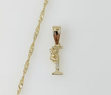 Plated Dainty Letter "I" 14K Twist Chain Necklace