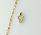 Plated Dainty Letter "V" 3mm Star Chain Necklace