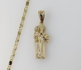 Plated Small Saint Benedict 2mm Star Solid Chain Necklace