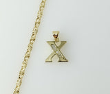 Plated Dainty Letter "X" 3mm Star Chain Necklace