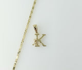 Plated Dainty Letter "K" 2mm Star Solid Chain Necklace