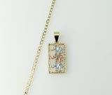 Gold plated 14K tri-color elephant design Cuban chain necklace with charm
14K gold plated tri-color elephant pendant Cu
