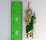 Close-up of a large multicolored Saint Jude pendant with intricate design.
Large Saint Jude pendant with vibrant multico