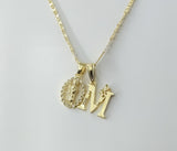 Gold plated double pendants on a delicate star chain necklace.

Gold plated double Saint Jude pendants on a dainty star