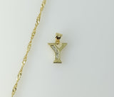 Plated Dainty Letter "Y" 14K Twist Chain Necklace