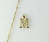 Plated Dainty Letter "M" 14K Twist Chain Necklace