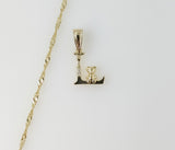 Plated Dainty Letter "L" 14K Twist Chain Necklace