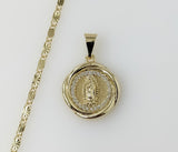 Plated Dainty Virgin Mary 2mm Star Solid Chain Necklace