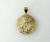 Plated Archangel Saint Michael Medal Pendant With Optional 14K 3mm-4mm Rope/Braided Chain Necklace