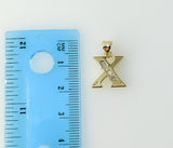 Plated Dainty Letter "X" 14K 3mm Cuban Chain Necklace
