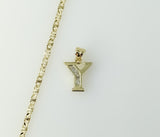 Plated Dainty Letter "Y" 2.5mm Star Chain Necklace