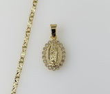 Plated Dainty Virgin Mary 2.5mm Star Chain Necklace