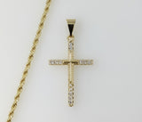 Plated Small Cross 2mm Rope/Braided Chain Necklace