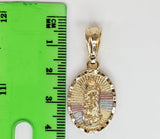 Plated Tri-Color Virgin Mary Pendant