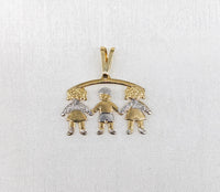 Plated Boy and Two Girls Pendant