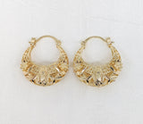 Plated Virgin Mary Basket Earring