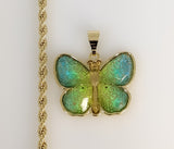 Plated Butterfly 4mm Rope/Braided Chain Necklace