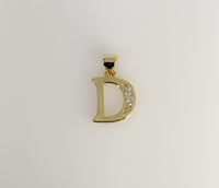 Plated Letter Initial "D" Pendant