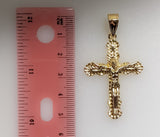 Plated Cross 3mm Rope/Braided Chain Necklace