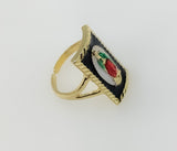 Plated Multicolor Virgin Mary Adjustable Ring