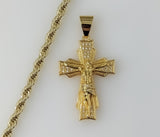 Plated Cross 4mm Rope/Braided Chain Necklace