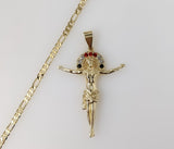 Plated Cross 3mm Figaro Chain Necklace