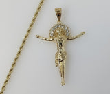 Plated Cross 3mm Rope/Braided Chain Necklace