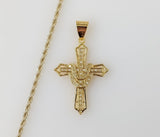 Plated Cross 2mm Rope/Braided Chain Necklace