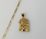 Plated Jesus 3mm Figaro Chain Necklace