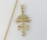 Plated Holy Cross of Caravaca 2mm Rope/Braided Chain Necklace