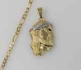 Plated Multicolor Jesus 4mm Figaro Chain Necklace