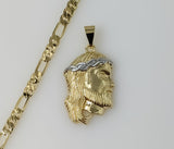 Plated Multicolor Jesus 5mm Figaro Chain Necklace